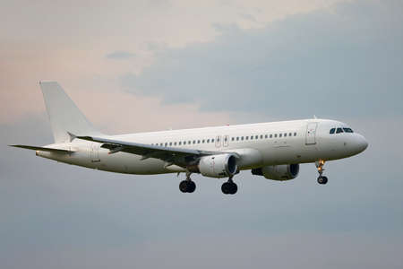 Plane on final approachの写真素材