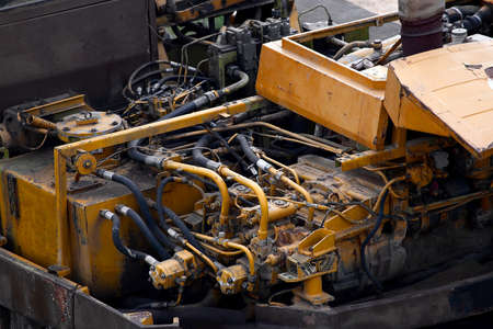 Rusty parts of an old machineryの写真素材
