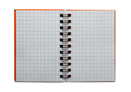 Notebook with square grid on white backgroundの写真素材