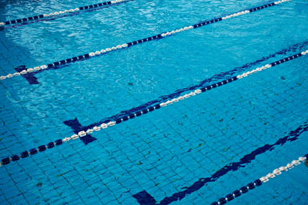 Swimming pool with rippling waterの写真素材