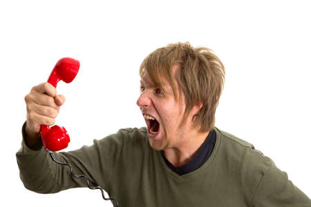 Yelling in the telephone calの写真素材