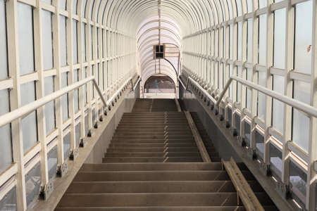 Stairs leading up to an overpassのeditorial素材