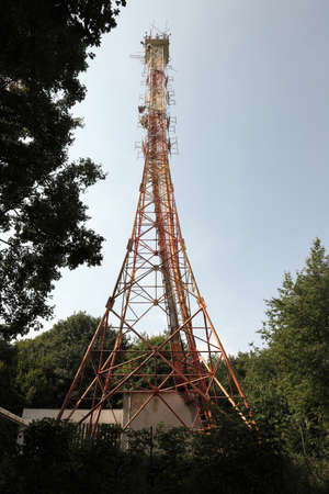 Old tall transmitter tower structuresの写真素材