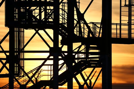 Stairs on an industrial structureの写真素材