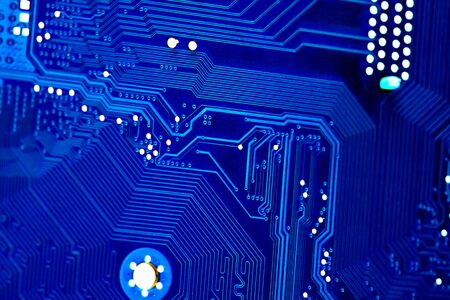 Back side of a computer mainboard, printed circuit boardの写真素材