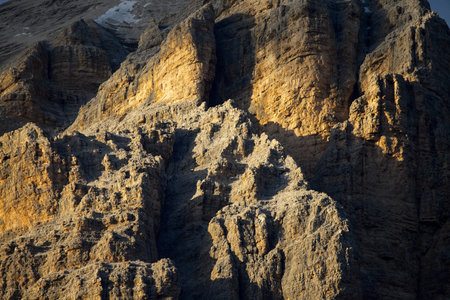 High mountain cliffs in the Dolomitesの写真素材