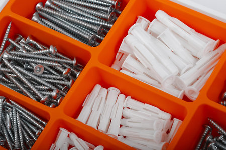 A case of screws and wallplugs