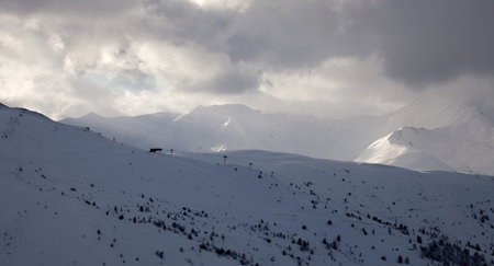 Ski slope in cold weather