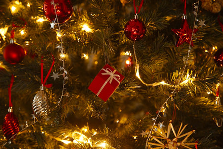 Christmas tree decoration close upの写真素材