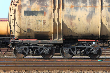 Freight train passing by with blur