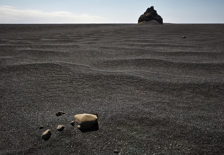 Balck sand landscape in Icelandの写真素材