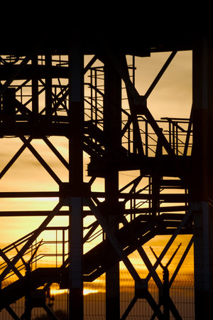 Stairs on an industrial structureの写真素材