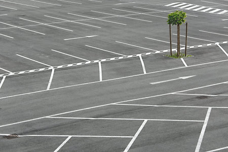 Empty places in a parking lot