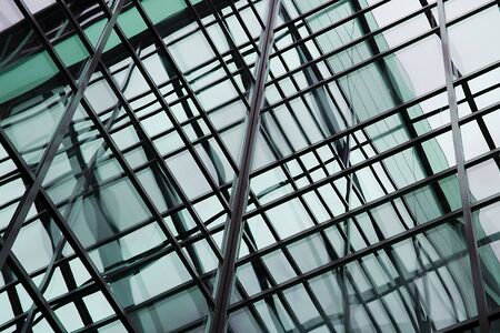 Modern office building detail, glass surfaceの写真素材