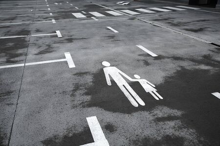 Empty places in a parking lotの写真素材