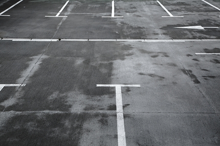 Empty places in a parking lotの写真素材