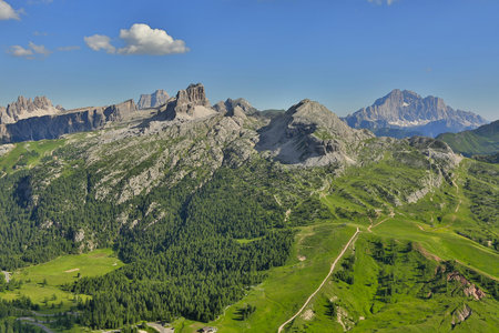 High mountain landscape in the Dolomitesの写真素材