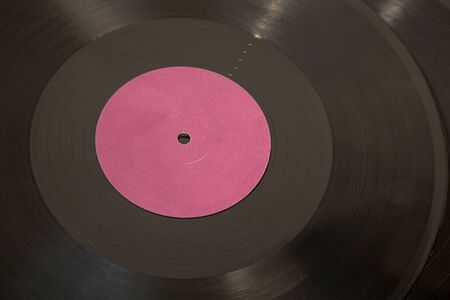 Vinyl record closeup with blank labelの写真素材