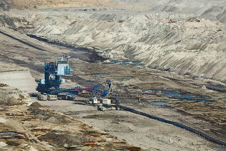 Open pit mining of coalの写真素材