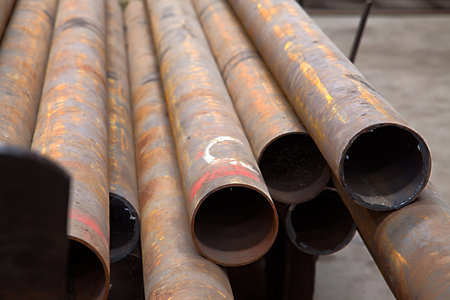 Rusty tubes in the ground