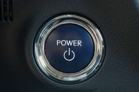 Power on button of a hybrid vehicleの写真素材