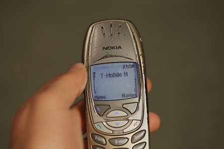 BUDAPEST, HUNGARY - JUNE 09, 2015: Nokia 6310i cellphone in used condition. The 6310i was a very popular corporate phone after it's introduction in 2002のeditorial素材