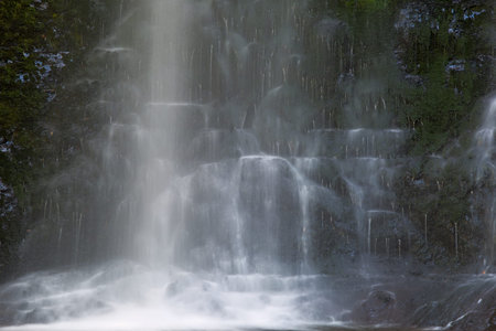 Waterfall coming down on the rocks