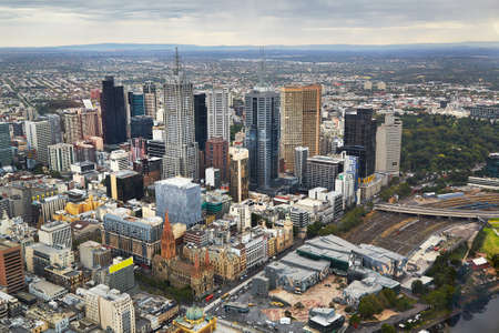 Melbourne, Australia from bird's eye viewの写真素材