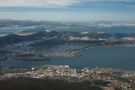 Hobart from aboveの写真素材