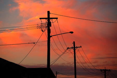 Electric line silhouettes