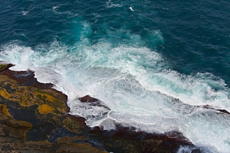 Waves hitting shore