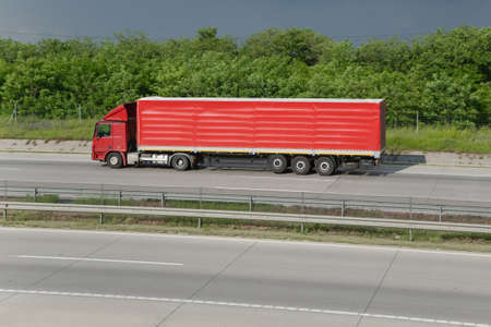 Truck on the highwayの写真素材
