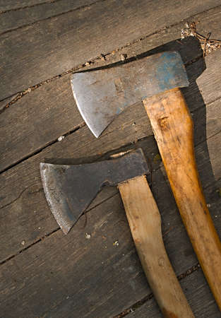 Two Axes on the groundの写真素材