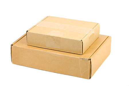 Cardboard Boxes on White