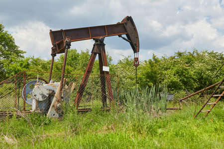 Oil well on a landscapeの写真素材