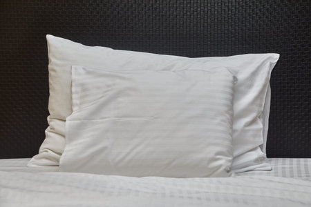 Hotel bed closeup