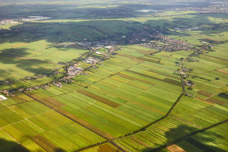 Fields of The Netherlands from aboveの写真素材