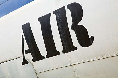 Air label on aircraftの写真素材
