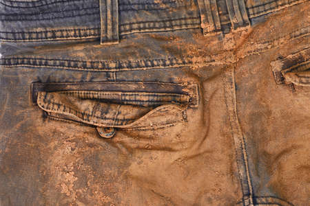 Trousers with mudの写真素材