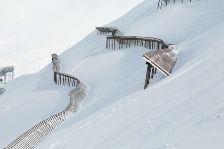 Slope With Avalanch Railingの写真素材