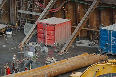 Construction site machineryの写真素材