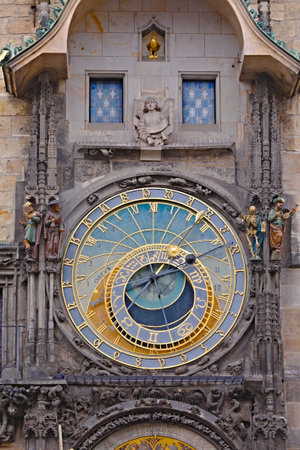 Old astronomical clock detail