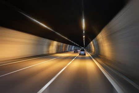 Driving in a tunnelの写真素材