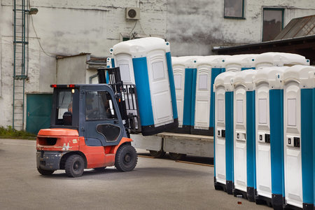 Toilets installed at a public event