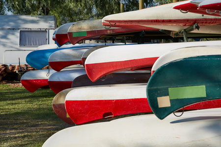 Canoes in a camp