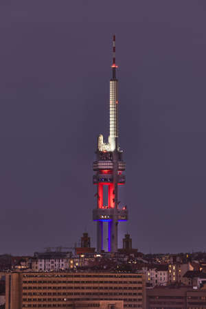 Tv tower, stormy skyのeditorial素材