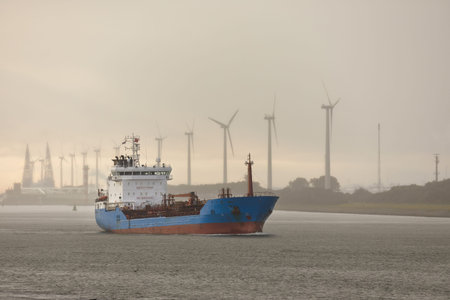 Cargo ship sailing from Rotterdam