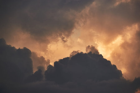 Black skies with sunlight glow