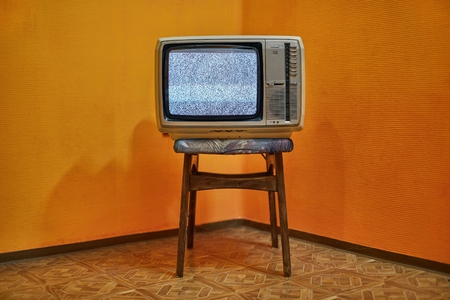 Old TV no signalの写真素材