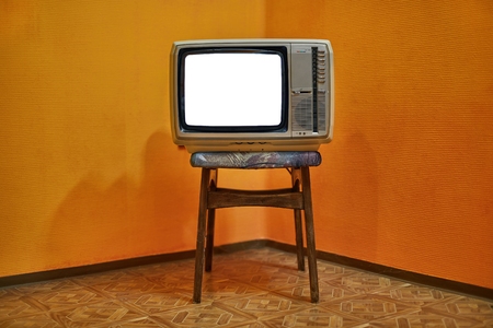 Old TV blank screenの写真素材